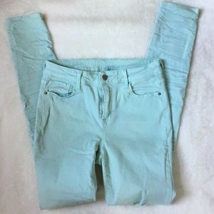 Old Navy rockstar jean distressed aqua teal 6 TALL